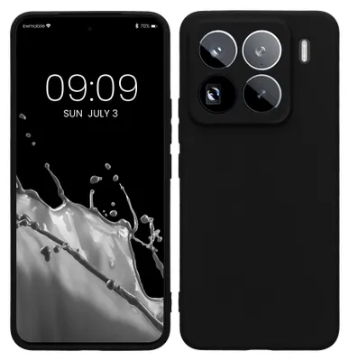 Produktbild von kwmobile Handyhülle für Xiaomi 15 Pro Hülle - weiches Handy Silikon Case - Schutzhülle Cover - Schwarz matt
