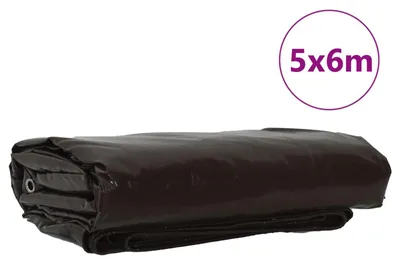 Zdjęcie produktu dla vidaXL Plandeka 650g / m² Brązowa 5 x 6 m Płótno z powłoką PVC