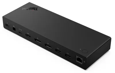 Produktbild von Lenovo ThinkPad USB4 Dock 5000, Kabelgebunden, Thunderbolt 4, 65 W, 1000 Mbit/s, Schwarz, Eclipse Black