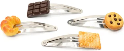 Produktbild von 4er Set Haarspangen Miniblings Bäcker Croissant Schokolade Keks Cookie