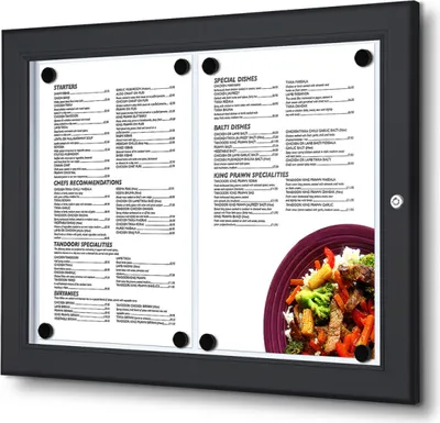 Produktbild von Showdown Menükasten Outdoor - 2x DIN A4 - Aluminium / Stahl - Schwarz