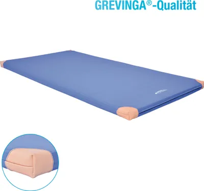 Produktbild von Grevinga®KIMA Spiel- und Turnmatte (RG 22-sehr weich) | 200 x 100 x 6 cm | mit Lederecken