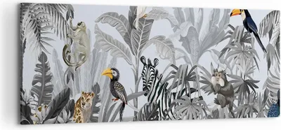 Produktbild von Bild auf Leinwand - Leinwandbild - Einteilig - Dschungel Tiere Tukane - 120x50cm - Wand Bild - Wanddeko - Wandbilder - Leinwanddruck - Bilder - Wanddekoration - Leinwand bilder - AB120x50-4662