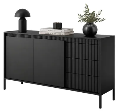 Produktbild von Hatomo - Anrichte, 154x40x81h cm Beige, 3 Schubladen