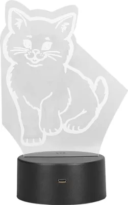 Produktbild von 3D Katze Lampe 3D LED Einstellbare Farben Weiches warmes Licht Sicher Langlebig Einfache Bedienung USB oder Batterie 3D Nachtlicht