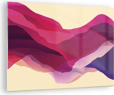 Produktbild von Bilder auf glas - Einteilig - Abstraktion Berge Rosa - 70x50cm - Glasbilder - Wandbilder - Bilder - zum Aufhängen bereit - Wanddekoration aus Glas - Glas Bilder - Wandbild auf Glas - GAA70x50-4288