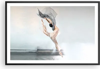 Produktbild von Gerahmtes Poster - Schwarzer Rahmen - Tanz Frau Ballerina - 91,5x61 cm - Wand Bild - Wanddeko - Wandbilder - Kunstposter - Wandposter - Bilderrahmen - Bilder - Kunstdruck - P2BAA91x61-5030