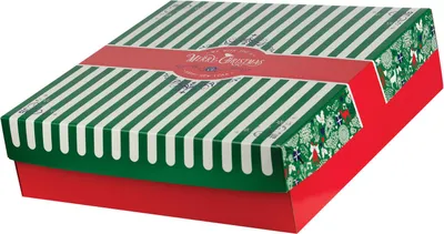 Produktbild von 84x Keksbox Gebäckkarton mit Alubeschichtung "Weihnachten" 350 x 350 x 100mm