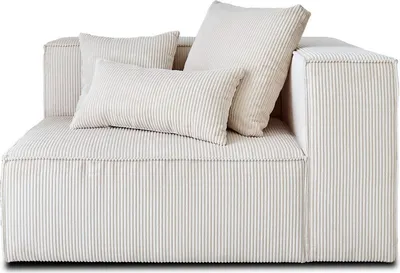 Image de Lisa Design Colombine - module d'assise droit - en velours côtelé , Beige