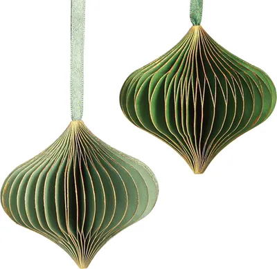 Produktbild von Eleganter Christbaumschmuck aus Papier mit nostalgischem Flair, 4 Stück