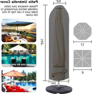 Image de Housse imperméable pour parasol, noire, 190 x 25 x 50 cm
