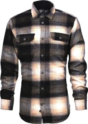 Produktbild von Monte Carlo Herren Overshirt 243/17034 kariert Braun Beige Marine mit Taschen und Knöpfen
