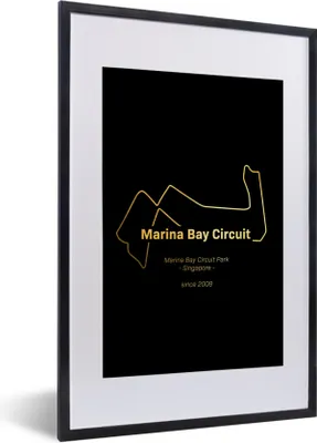 Produktbild von MuchoWow® Gerahmtes Poster Singapur - Formel-1-Rennstrecke 40x60 cm - Poster mit Schwarzem Bilderrahmen Wandposter Rahmen Foto Bilder - Poster in Rahmen