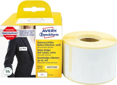 Image de AVERY Zweckform Rollenetiketten Namensschilder, 41 x 89 mm