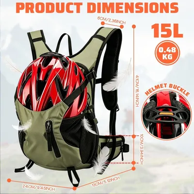 Immagine prodotto di Zaino da trekking - 15 litri - Impermeabile - Verde