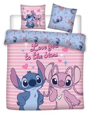 Zdjęcie produktu dla Angel and Stitch Love you to the stars Poszewka na kołdrę 240 x 220 cm – poliester i bawełna