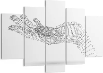 Produktbild von Bild auf Leinwand - Leinwandbild - 5 Teile - Hand Grafik weiß - 150x100cm - Wand Bild - Wanddeko - Wandbilder - Leinwanddruck - Bilder - Wanddekoration - Leinwand bilder - Wandbild - EA150x100-4427