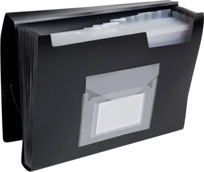 Obrázek produktu pro Q-Connect® KF01276 Složka - 13 kapes, 250 listů, PP, černá