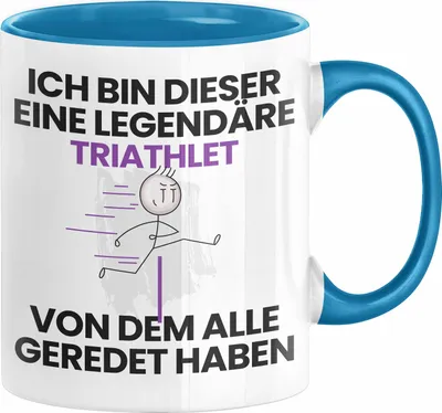Produktbild von Triathlet Geschenk Tasse Lustige Geschenkidee Geburtstag für Triathlet Ich Bin Dieser Legendäre Triathlet Von Dem Alle Geredet Haben Kaffee-Becher (Blau)