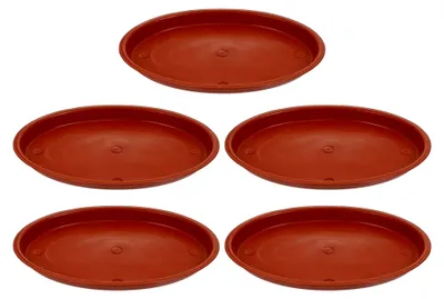 Produktbild von 5-teiliges Set ovale Untersetzer für Blumentöpfe aus Kunststoff