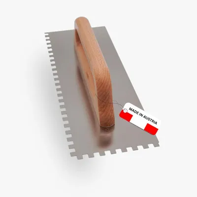 Produktbild von WERKFIT Glättekelle gezahnt 8x8 mm Edelstahl - rostfrei Zahnkelle 380x130 mm