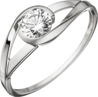 Produktbild von Gr. 52 Damen Ring 333 Gold Weißgold teil matt 1 Zirkonia Weißgoldring