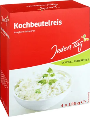 Produktbild von Jeden Tag Spitzenlangkorn Reis Kochbeutel (4 x 125 g)