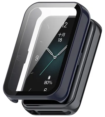 Produktbild von Für Honor Band 9 Kunststoff Smart Watch Hülle + H9 Schutz Hart Glas Blau