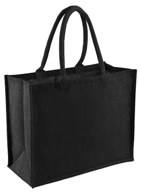 Produktbild von Westford Mill Jute-Einkaufstasche, 21 Liter FK968 (Einheitsgröße) (Schwarz/Schwarz)