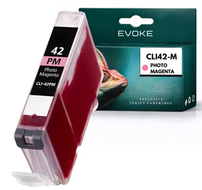 Produktbild von Evoke-Kompatibilpatrone für den Canon-Drucker CLI42 CLI-42 6389B001, Magenta (Foto), 14 ml, kompatibel mit Pixma Pro 100 und Pro 100 S