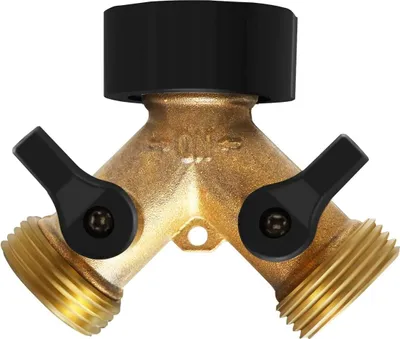 Produktbild von 3/4 Zoll Hahn Y Splitter, Messing Verteiler Zwei Wege Schlauch Hahn Anschluss