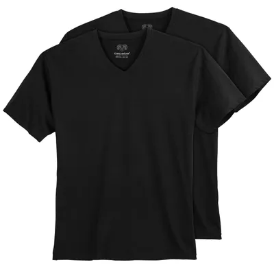 Produktbild von Ceceba Übergrößen V-Neck T-Shirt 2er-Pack schwarz
