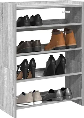 Immagine prodotto di vidaXL Portascarpe grigio Sonoma 60x25x81 cm Materiale a base di legno
