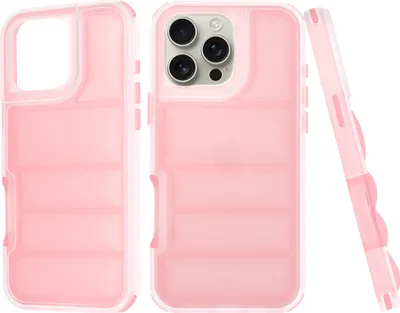 A pink iPhone case is shown from multiple angles against a white background.
