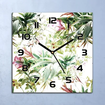 Produktbild von Wanduhr Echt-Glas-Küchenuhr Tropisch Abstrakte Quarz 30x30 Deko Bilder