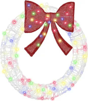 Image de Couronne avec 60 LED Multicolore 76 x 76 x 8,5 cm Acrylique