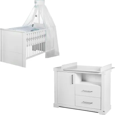 Immagine prodotto di set di mobili per bambini roba 'Maxi', 2 pezzi incl. letto combinato, 70 x 140 cm e ampio fasciatoio, bianco