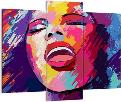 Produktbild von Bild auf Leinwand - Leinwandbild - Frau Abstraktion - 130x100cm - Wand Bild - Wanddeko - Leinwanddruck - Bilder - Kunstdruck - Wanddekoration - Leinwand bilder - Wandkunst - CB130x100-4019