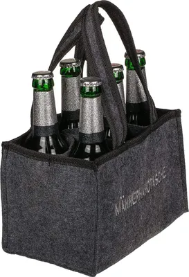 Produktbild von Goldbuch Filz-Flaschenhalter für 6 Flaschen Männerhandtasche, ca.24x14x15cm, Schwarz, Filz, 6 Flasche(n), 240 mm, 140 mm, 150 mm