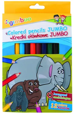 Obrázok produktu pre Ceruzky Jumbo Gimboo, 12 farieb, šesťhranné