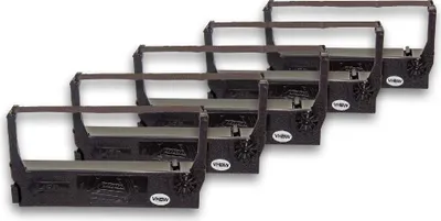 Produktbild von vhbw 5x Farbband Schriftband kompatibel mit NCR 2174, 2190 Nadeldrucker, Bondrucker - Schwarz