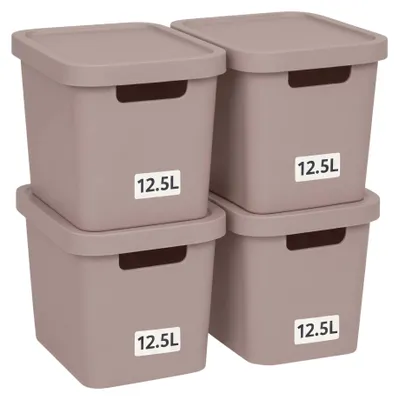 Produktbild von Plastard Aufbewahrungsbox mit Deckel 4er-Set 12,5 Liter in Pink