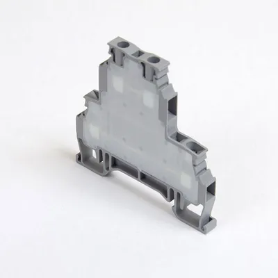 Produktbild von ONKA 2.5mm2, 2-stufig Schraubklemmleiste DIN-Schienen-Klemmleiste 4-adrig grau, 1010332