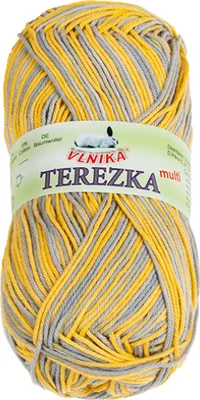 Obrázek produktu pro Příze TEREZKA multi - 50 g, 155 m - Žlutá,Šedá