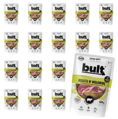 Produktbild von Bult | Feuchtfutter für Hunde Rind - 20x100g - 75% Fleisch - Ohne Künstliche Zusätze - Unterstützung Der Verdauung