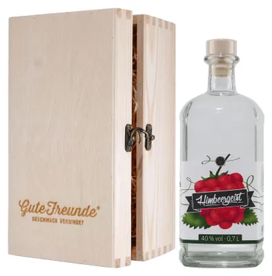 Produktbild von Renchtäler Himbeergeist mit Geschenk-Holzkiste