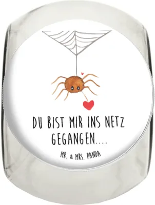 Produktbild von Mr. & Mrs. Panda Kaffeedose Spinne Agathe Liebe XL 2000ml - Weiß - Geschenk, Verliebt, Liebesgeschenk, Liebesbeweis, Aufbewahrungsdose, Vorratsglas, Frischhaltedose