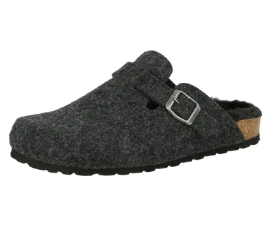 Produktbild von Bioline hot Clog aus Wollfilz mit warmem Futter, Schnalle und profilierter Gummisohle Gr. 46