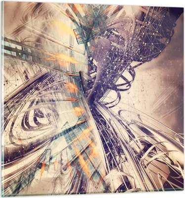 Produktbild von Bilder auf glas - Abstraktion modern - 40x40cm - Glasbilder - Wandbilder - Kunstdruck - zum Aufhängen bereit - Wanddekoration aus Glas - Glas Bilder - Wandbild auf Glas - Einteilig - GAC40x40-4057