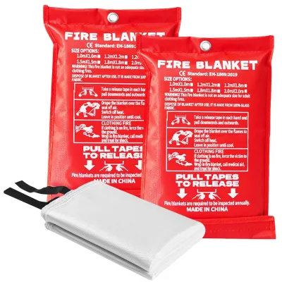 Immagine prodotto di Set di 2 coperte antincendio, 100 x 100 cm, Resistenti al calore e Sicure